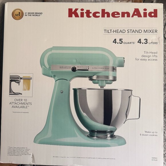 NIB KitchenAid tilt-head stand mixer 4.5 quart Ultra Power® Plus Series Ice Blue - Picture 4 of 4